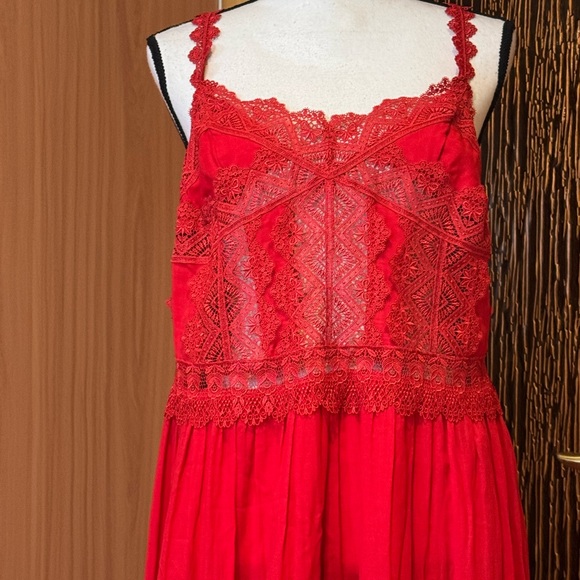 Charo Ruiz Red Lace Maxi Dress - Picture 3 of 16